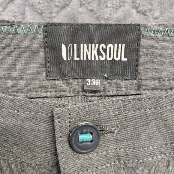 Linksoul‎ 5-Pocket Golf Pants Men 33x32 Gray Performance Stretch Lightweight - Picture 2 of 8